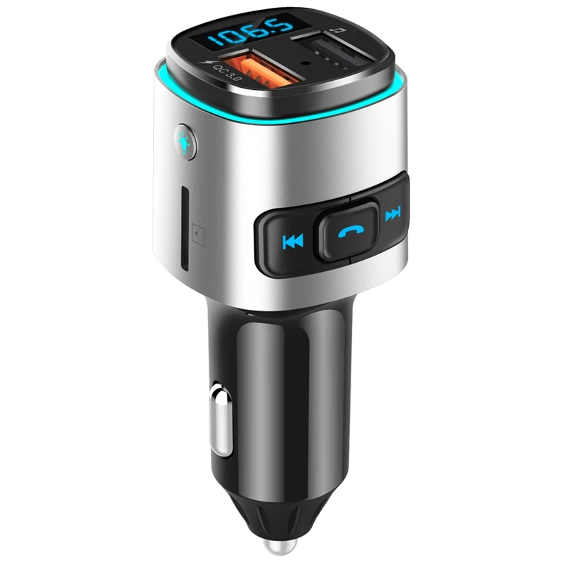 Цифровой дисплей Qc 3 0 зарядное устройство fm передатчик Aux модулятор Bluetooth 4 2