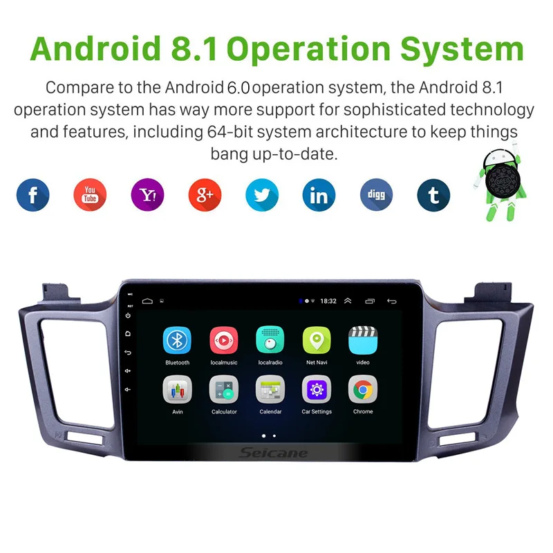 Автомагнитола Seicane 2DIN 10 1 дюйма Android 9 для Toyota RAV4 2013 2014 2015 2016|Автомагнитолы| |