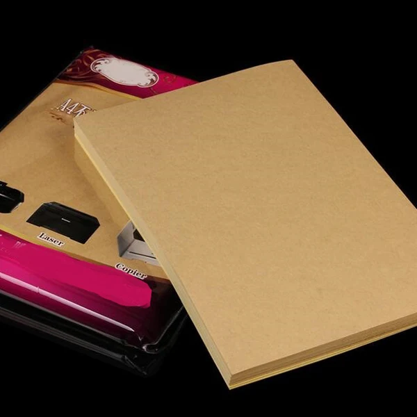 100 листов/партия A4 размер пустой крафт клей стикер/самоклеющиеся этикетки бумага