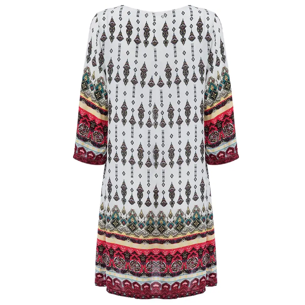 Летнее женское мини платье с принтом модное длинным рукавом прямой эластичный