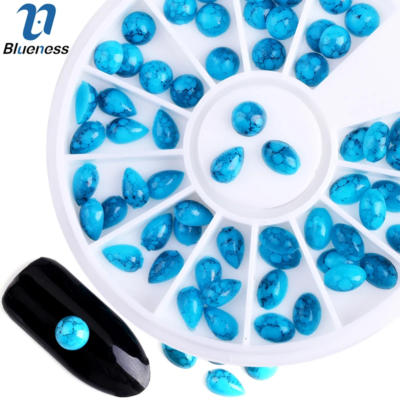 Blueness 3D водные капельки дизайн ногтей украшения акриловые сверления DIY блестящие