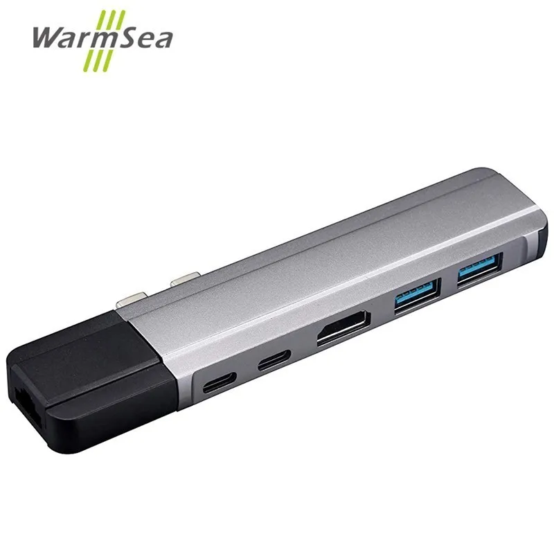 Usb type C концентратор Thunderbolt 3 адаптер к 4 K HDMI гигабитный Ethernet с RJ45 DHMI 2 USB3.0 USB порт