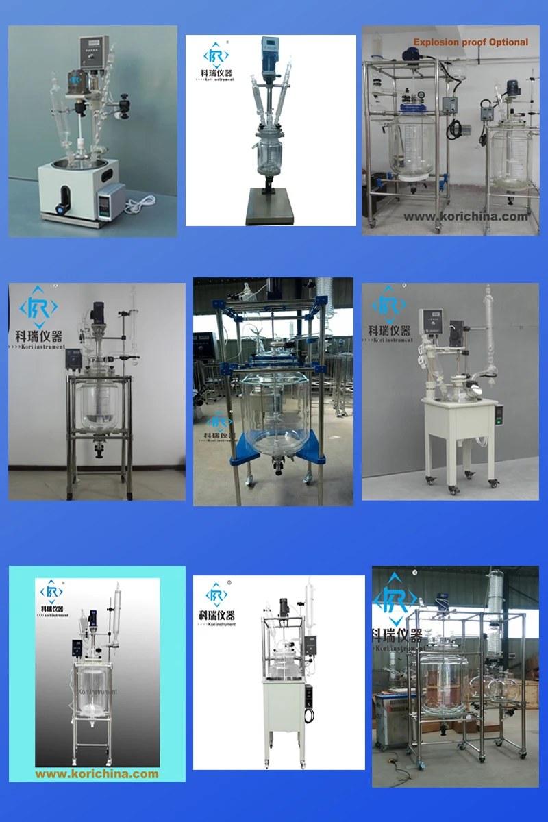 

10L Single layer glass reactor W water Bath W Condenser W PTFE Stirrer mixing distillation heater/Laboratory chemical reator