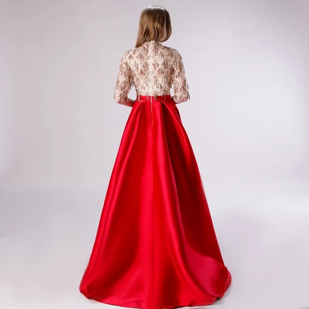 Vivian's Bridal Abiye/Пышное винтажное платье с высоким воротом и кисточками элегантное