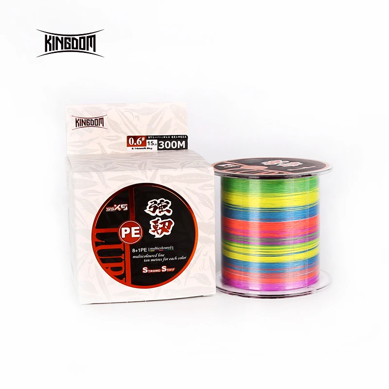 

Kingdom 8+1 Strands Weaves 300M 500M PE Braided Fishing Line 15-65LB Super Strong Lines Saltwater Weave Fishing Cord Pesca Wire