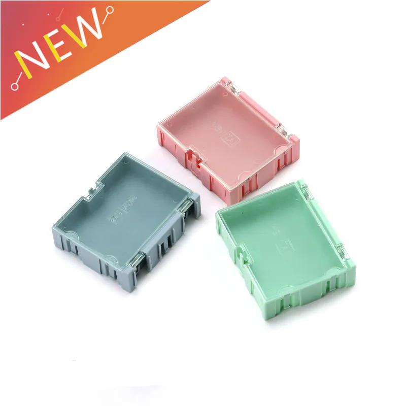 

3pcs SMD SMT Component Container Storage Boxes Case Plastic Jewelry Electronic Case Tool Boxes Pink 75*63*21mm
