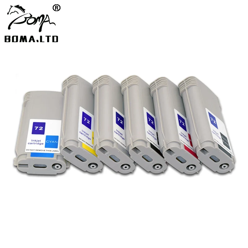 BOMA.LTD Compatible 6 Color Full Ink Cartridge For HP 72 T795 T610 T620 T770 T790 T1200 T1100 T1300 T2300 Printer Pollter