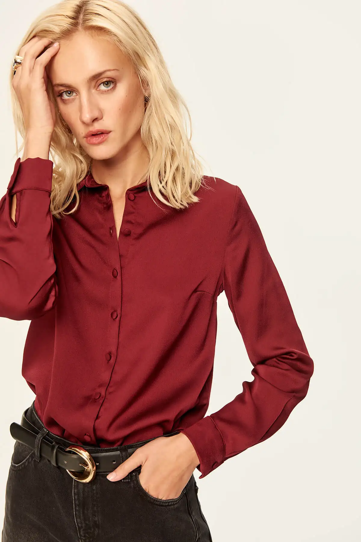 Trendyol Bordeaux Классическая рубашка TOFAW19FG0123| |
