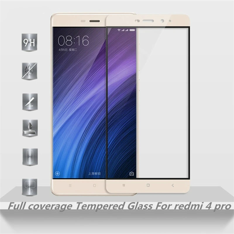 Полное покрытие из закаленного стекла для Redmi 4 Pro экран защитный чехол смартфона 9