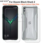 Для Xiaomi Black Shark 2 6,39 дюйма 1 комплект = мягкая задняя пленка из углеродного волокна + ультратонкое прозрачное закаленное стекло для переднего экрана