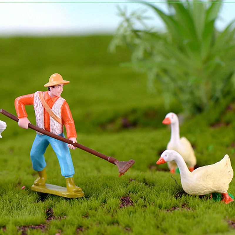 Мини фермер животные Фея Сад миниатюрные гномы моховые террариумы смолы