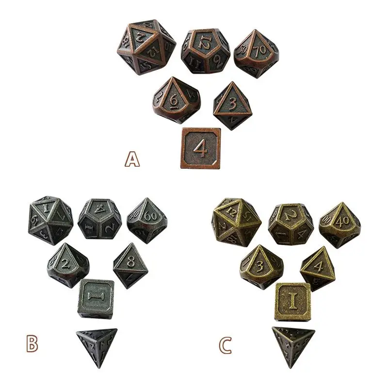 

7pcs/set Metal Dice Set for Dungeons and Dragons RPG Dice Games