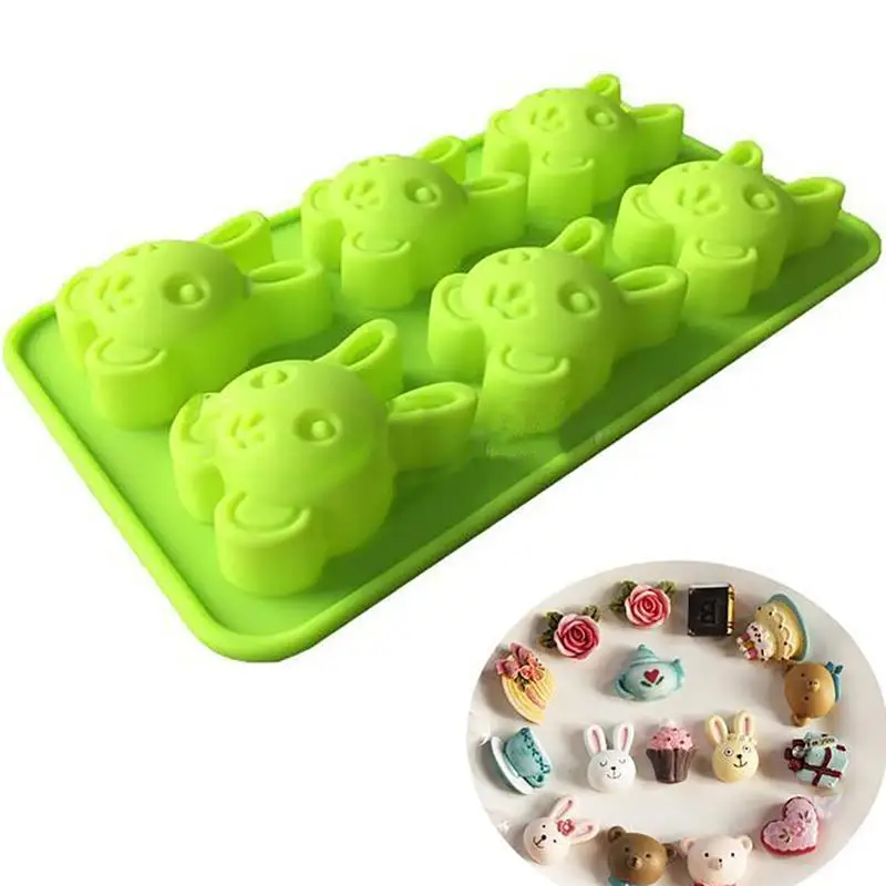 Пасхальный кролик форма для торта силиконовая DIY шоколадная ледяной куб животные
