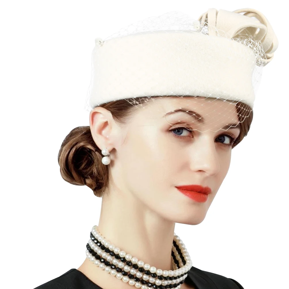 UNISTYLE Для женщин чародей Мода Pillbox Hat Винтаж Дерби Свадебные котелок модная шляпа