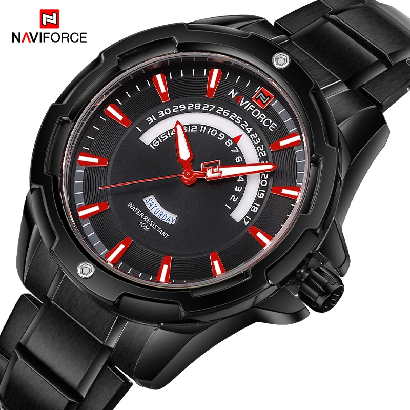 Naviforce Мужская Мода Роскошный лучший бренд Аналоговый Кварцевые часы Для мужчин