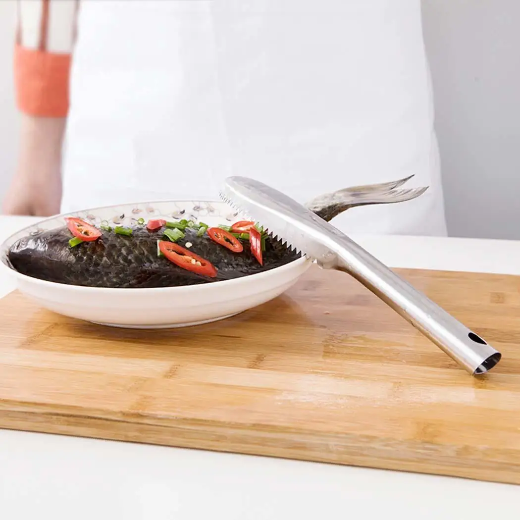 Durable Practical Fish Scale Scraper Kitchen Scraping Non-slip Two-way Sawtooth Home Tool | Дом и сад
