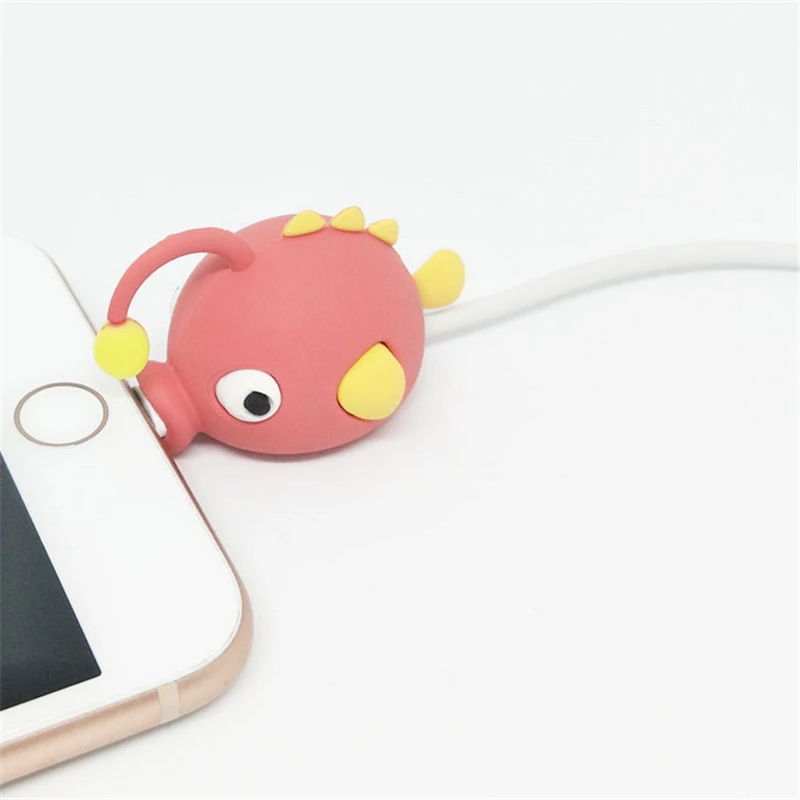 1 шт. kawaii кабель укуса животное для iphone протектор в форме намотки собака телефон