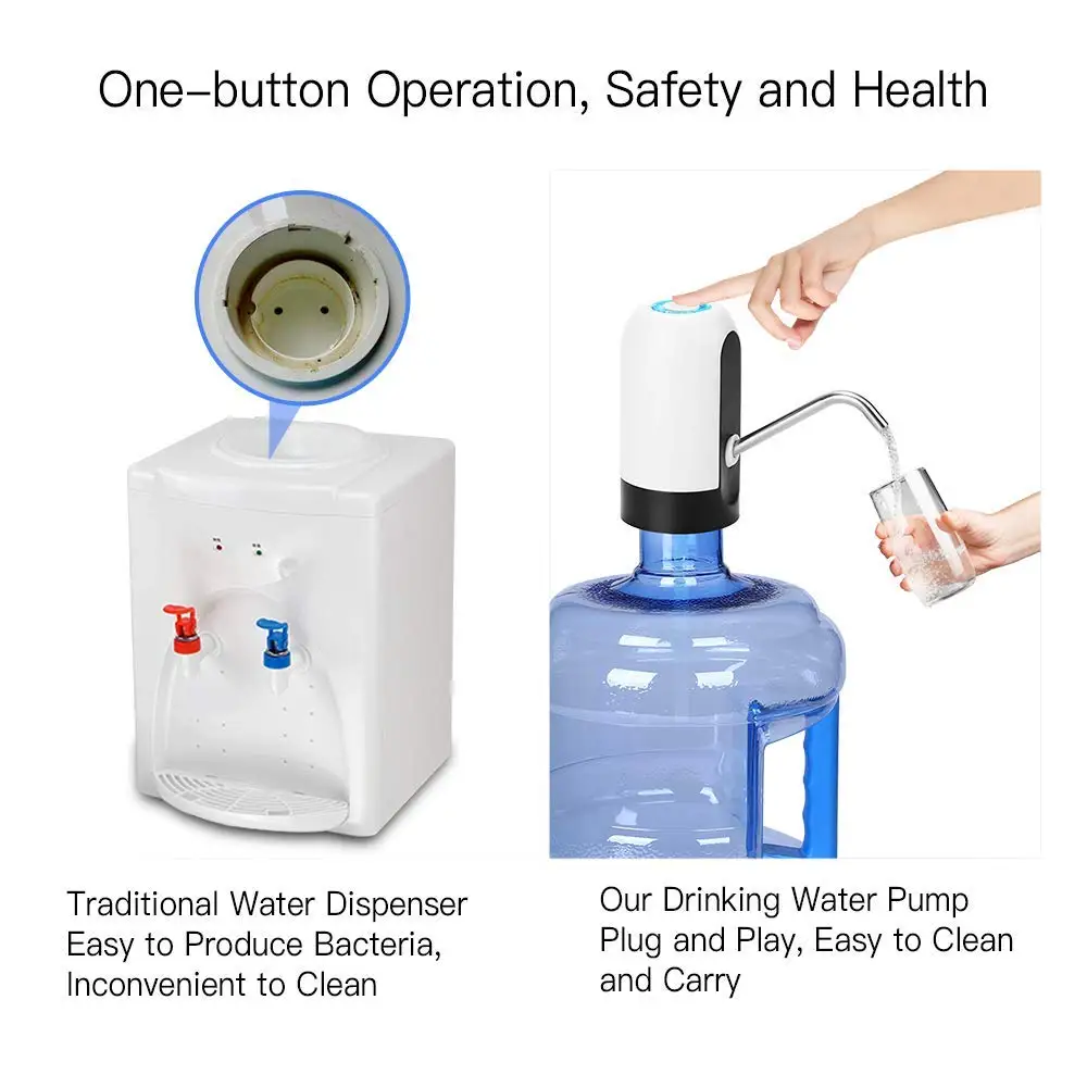 Water Bottle Pump USB Charging Automatic Drinking Portable Electric Dispenser Switch for Universa | Бытовая техника