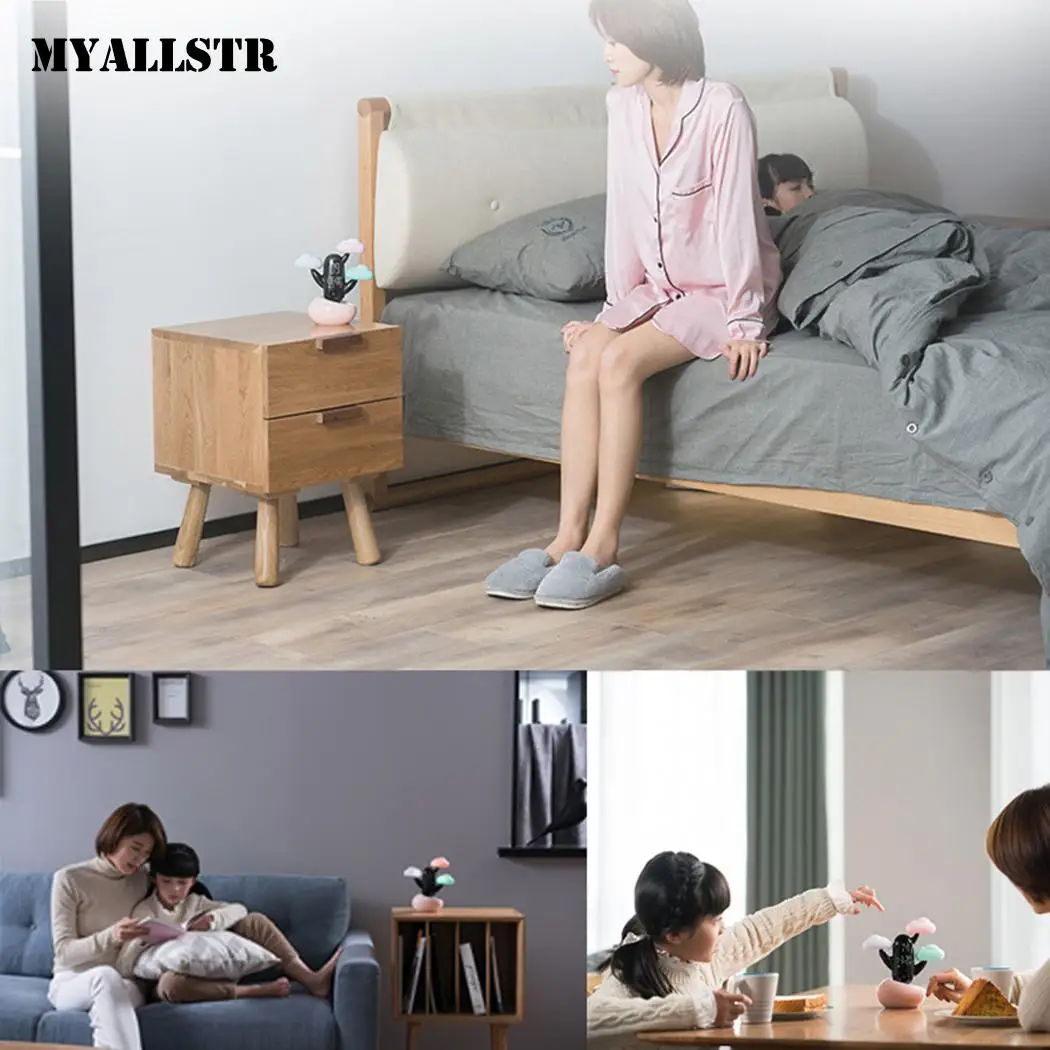 Intelligent Home Glowing Temperature Clock Cloud Alarm 5V Unisex Desktop Sound Digital Clocks 3W 2000mAh 500mA DC | Дом и сад