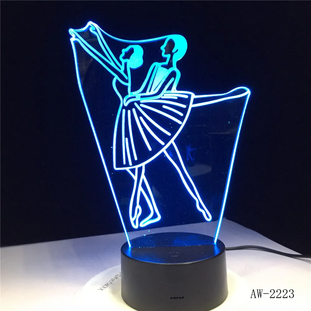 3D иллюзионная лампа светодиодсветодиодный USB-лампа ночники 7 цветов мигающая