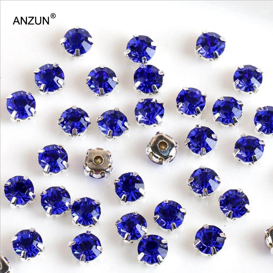 ANZUN 100 шт/200 шт 4 мм ss16 стекло Серебряное основание Стразы Прозрачный