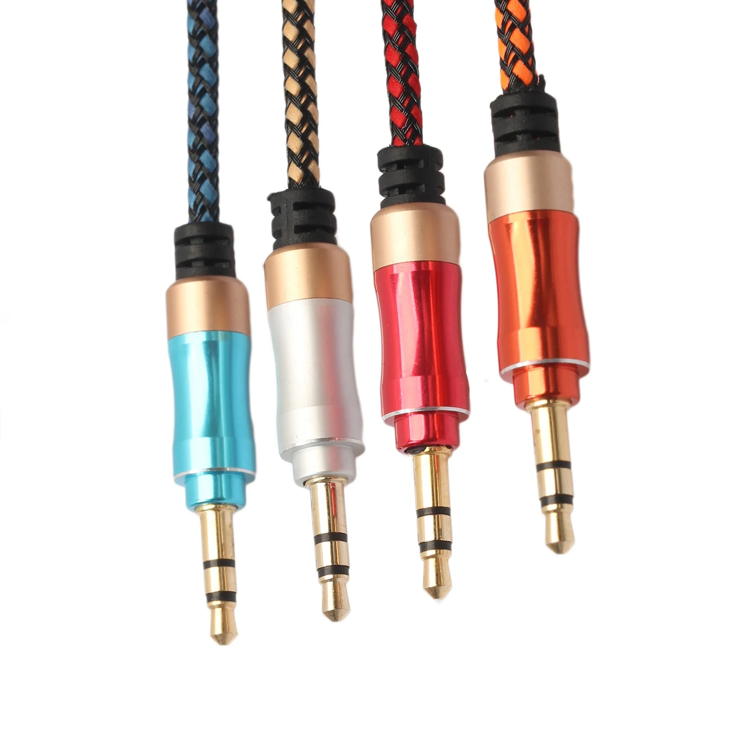 Braid Shield 3.5Mm Car Audio Aux Cable Male To 4 Knot Stereo Earphone Extension Cord 1.5M Line High Fidelity | Электроника