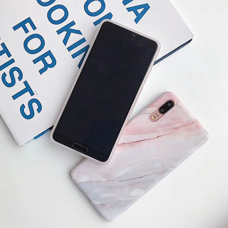Матовый коралловый чехол для Huawei Mate 20 Lite P20 Pro Nova 3i P Smart Plus силиконовые мраморные