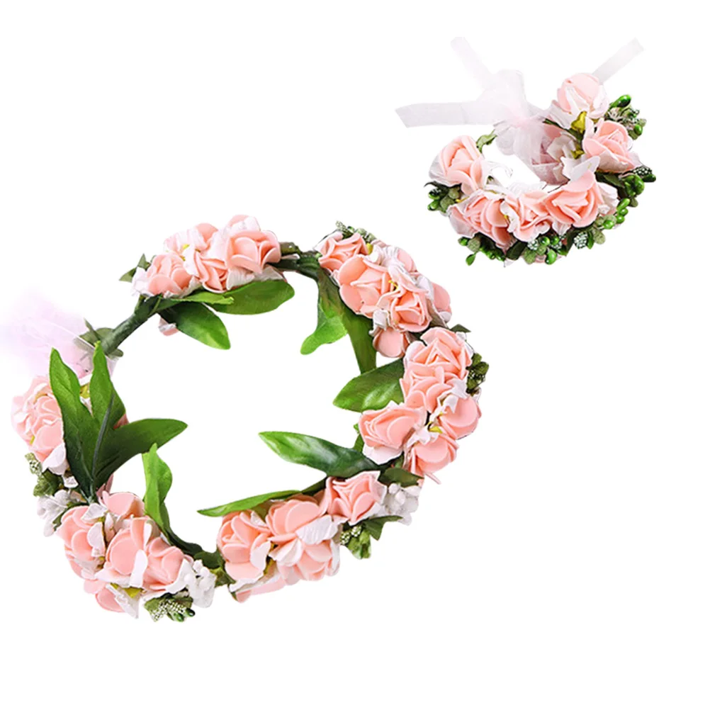 1 шт. свадебные браслеты корсаж лента цветок на запястье браслет стрейч шик