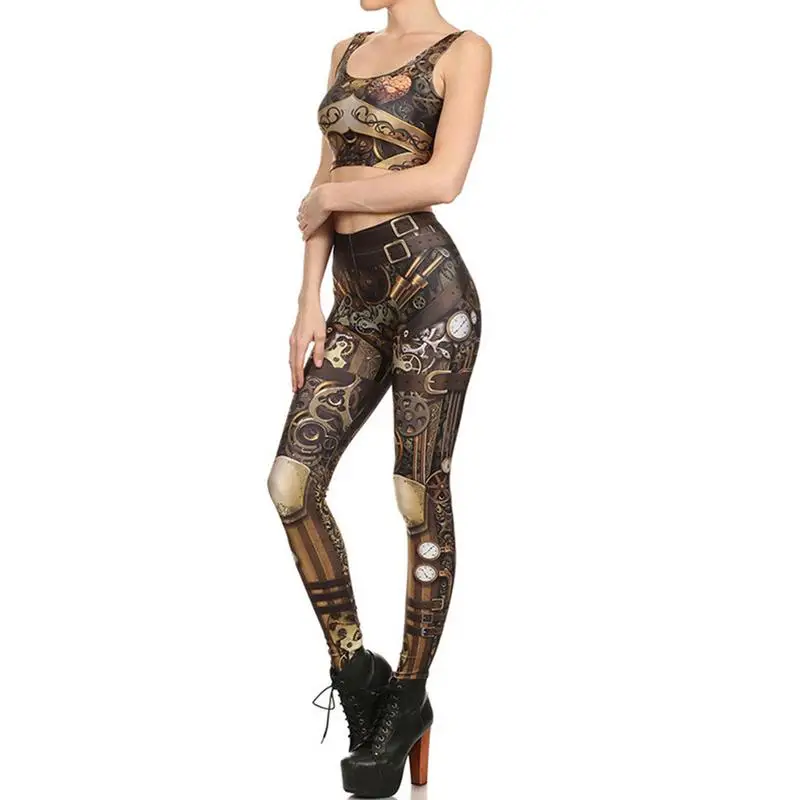 Механические шестерни цифровая печать Йога Комплект Спортивный костюм для