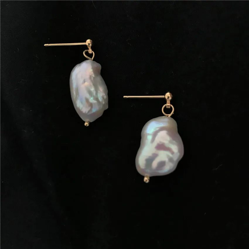 10-15 мм барокко серьги с белым жемчугом золотистые крючки AAAA нерегулярно diy earbob