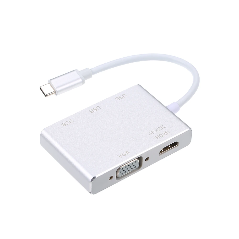 Адаптер USB C Type HD VGA 5 в 1 конвертер для Apple Macbook Google Chromebook ноутбука|Компьютерные