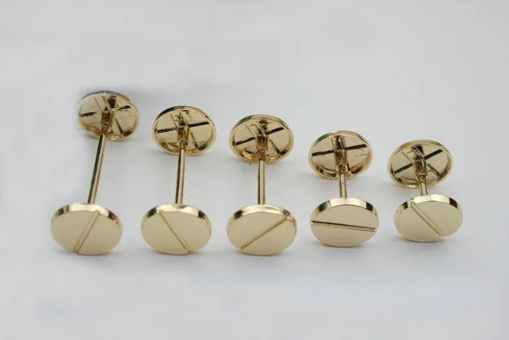 

10pcs/lot Pale Golden A Word Nail Dumbbell / Barbell DIY Bag Accessories Wheel Buckle Hardware Accessories Package Screws Hooks