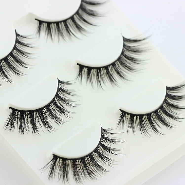 LASGOOS 3 парт/лот 3D накладные ресницы натуральные короткие волнистые Горячие для