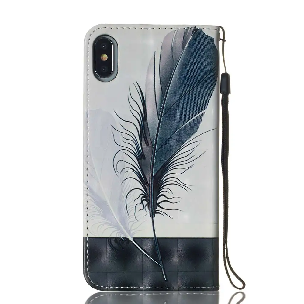 KISSCASE 3D принтер кожаный чехол для iPhone XSMAX XR SE 5S 7 8 Plus кошелек слот карт телефона 5 6 6s