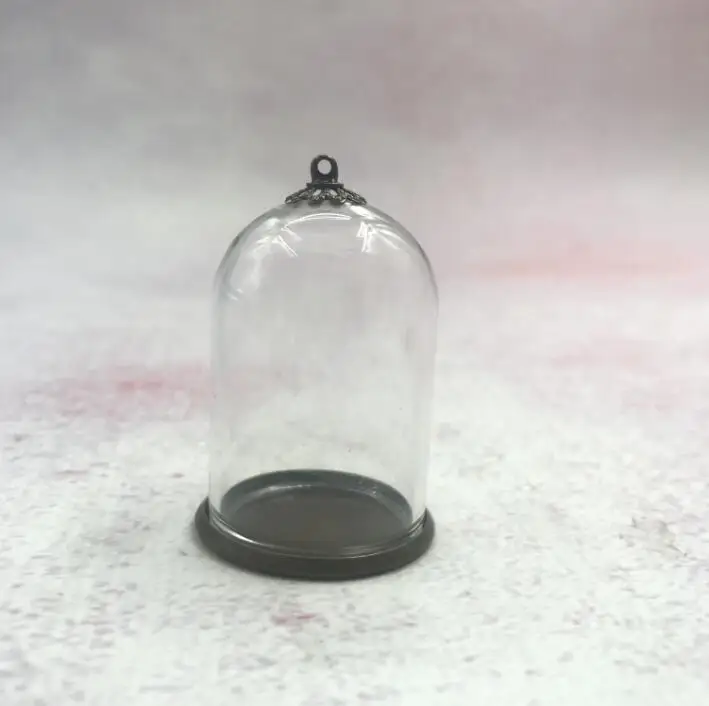 100pcs/lot 35x25mm bell jars tube shape glass globe classic tray beads cap vial pendant diy cover dome vase decor | Дом и сад