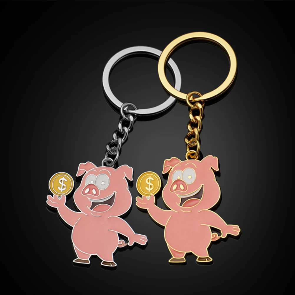 2 шт Милая Золотая монета свинья брелок прекрасный мультфильм Сумочка кулон