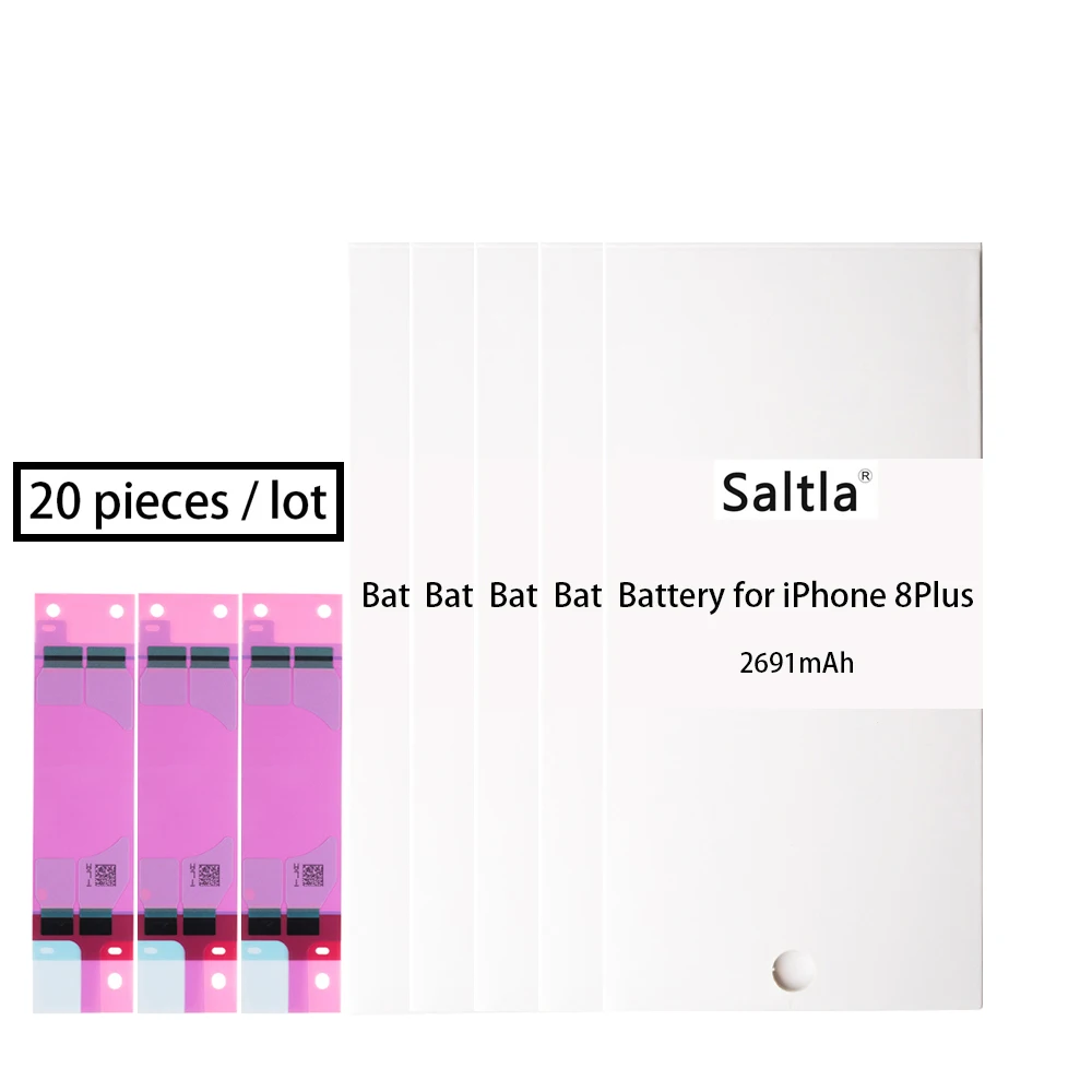 Saltla Оригинальный батарея для iPhone 8 Plus 20 шт./лот реального ёмкость 2691 мАч NewMobile