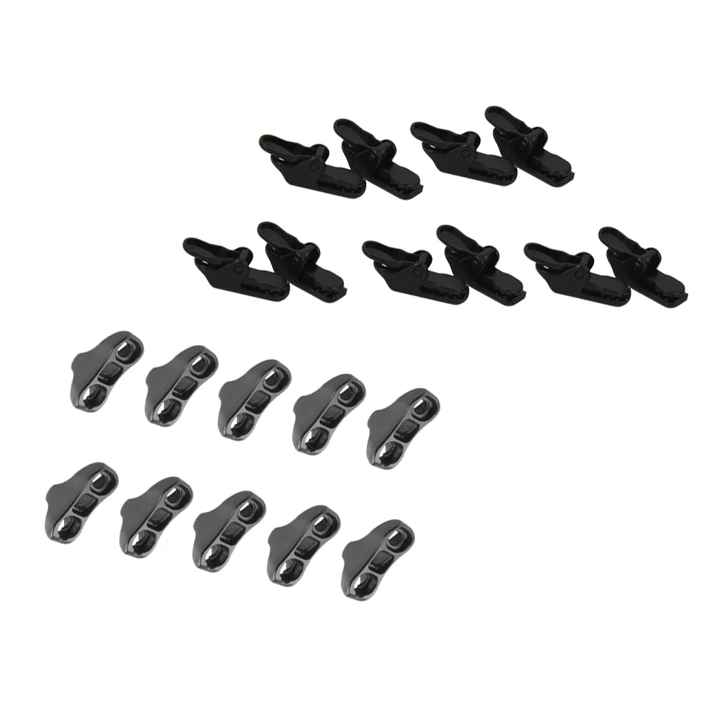 10 X Awning Clamp Tarp Clips Snap Tent Tighten Tool + Rope Tensioner | Спорт и развлечения