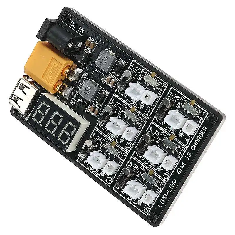 6in1 3.7V/4.2V 4.35V 2S-6S Lipo Battery Charger Charging Board &amp USB Interface for RC Remote Control Toys Spare Parts | Игрушки и