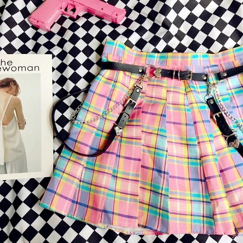 

Punk Style Love Heart Girl Hiphop Chain Belt Fashion Street Casual Adjustable Disco PU Dancing Belts