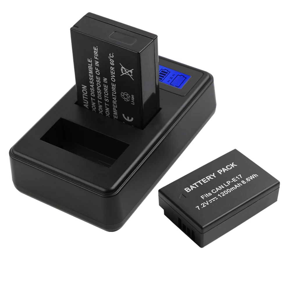 RuigPro 1200 mAh LPE17 LP E17 Батарея + LCD Dual charger для Canon EOS 200D M3 M6 750D 760D T6i T6s 800D 8000D поцелуй X8i