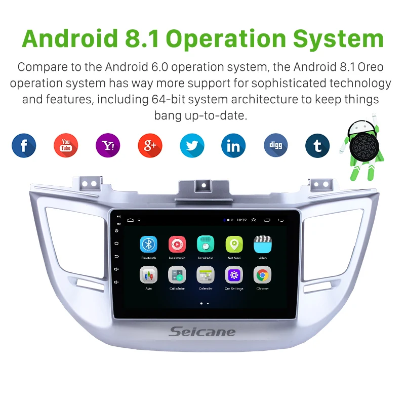 Автомагнитола Seicane 2 din 9 дюймов Android 8 1 для Hyundai TUCSON 2014 2015 2016 2017 2018 GPS мультимедийный