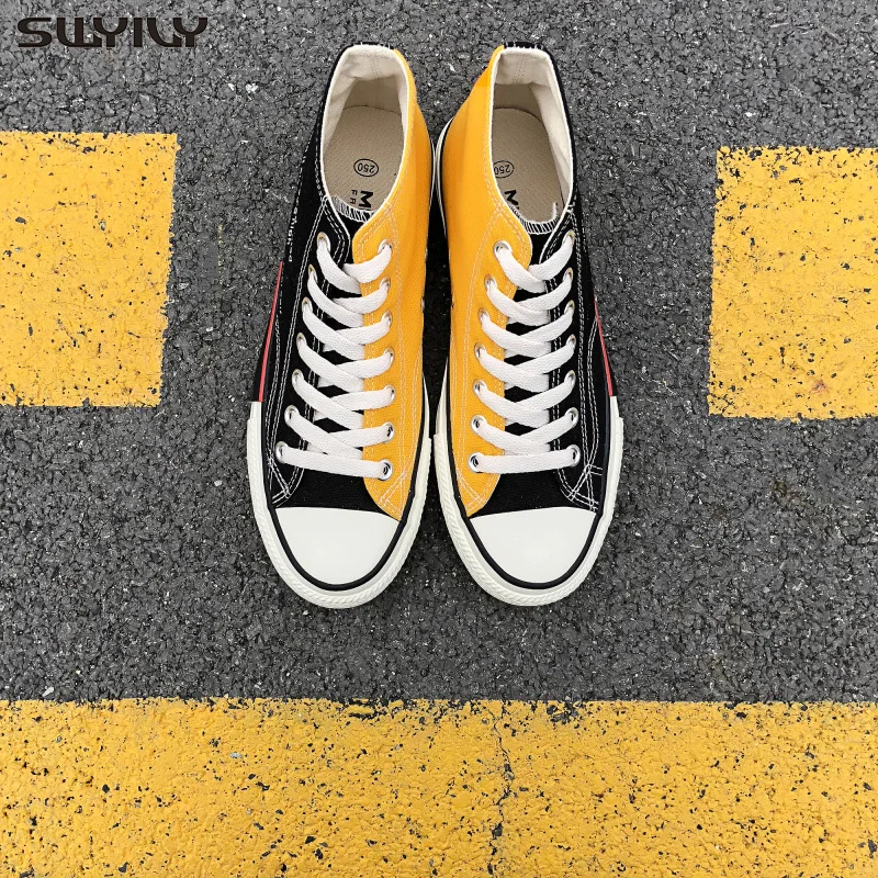 Мужские парусиновые кроссовки SWYIVY черные удобные повседневные на