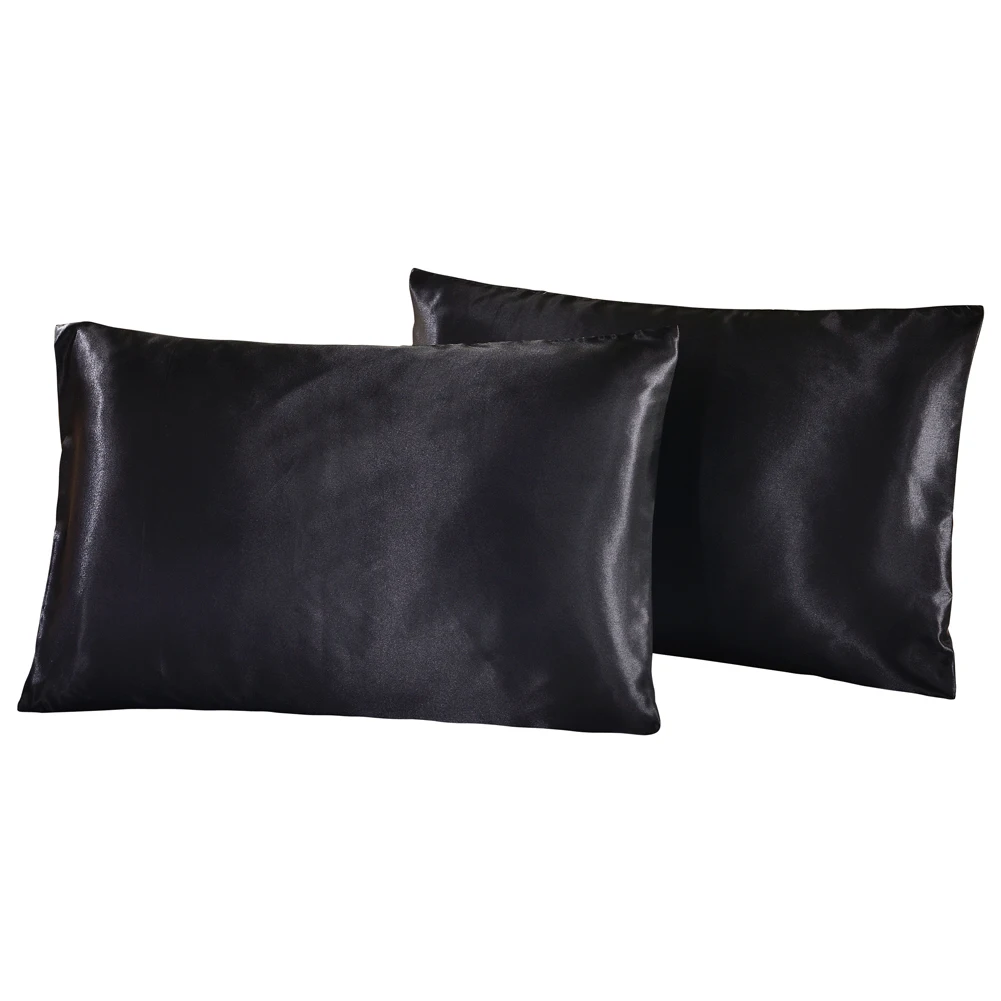 

1PC Pillow Case Satin Solid Color Silk Pillowcase Pillow shams Twin Queen Cal-King 30