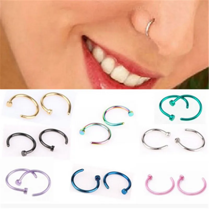 

jingyang Fake Septum Medical Titanium Nose Ring Silver Gold Body Clip Hoop For Women Septum Piercing Clip Jewelry Gift 1pc