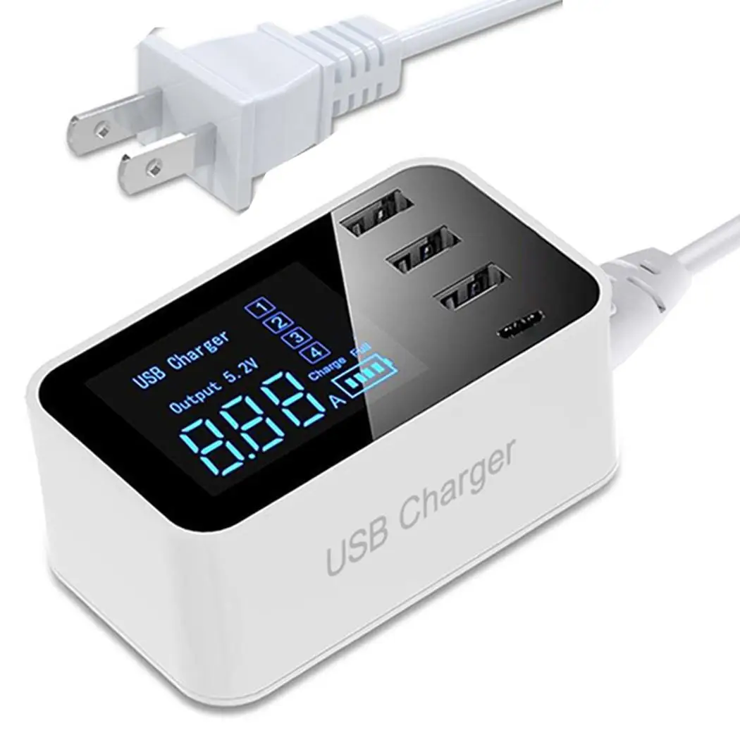 Зарядное устройство USB Type C для быстрой зарядки светодиодный дисплей настенное