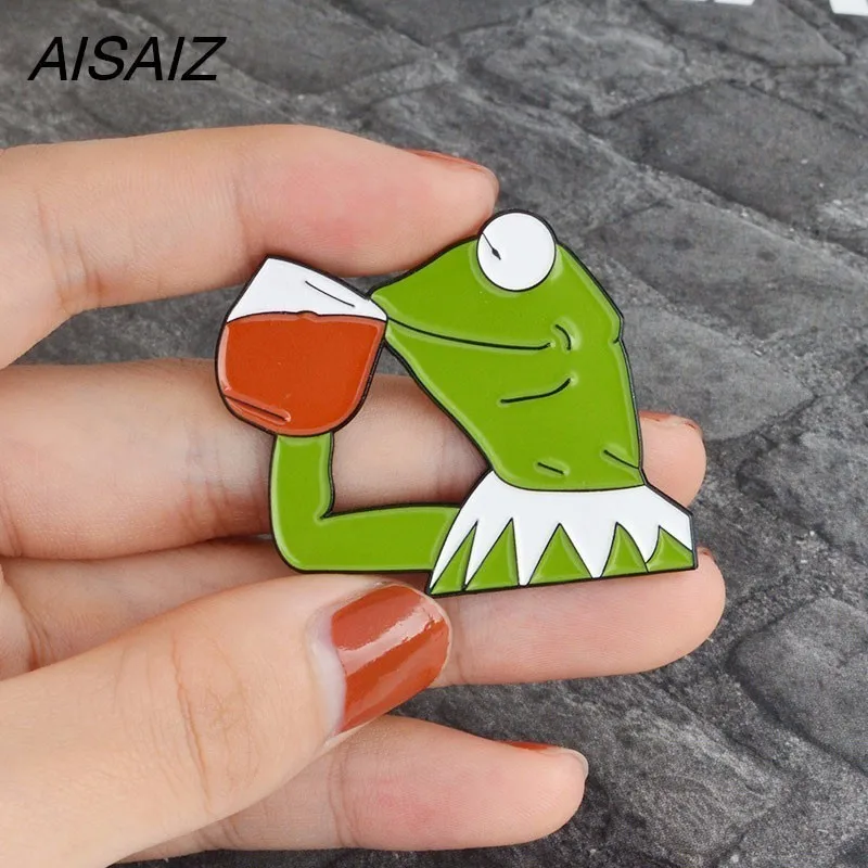 Металлическая эмалированная брошка Kermit в виде лягушки высокое качество подарок