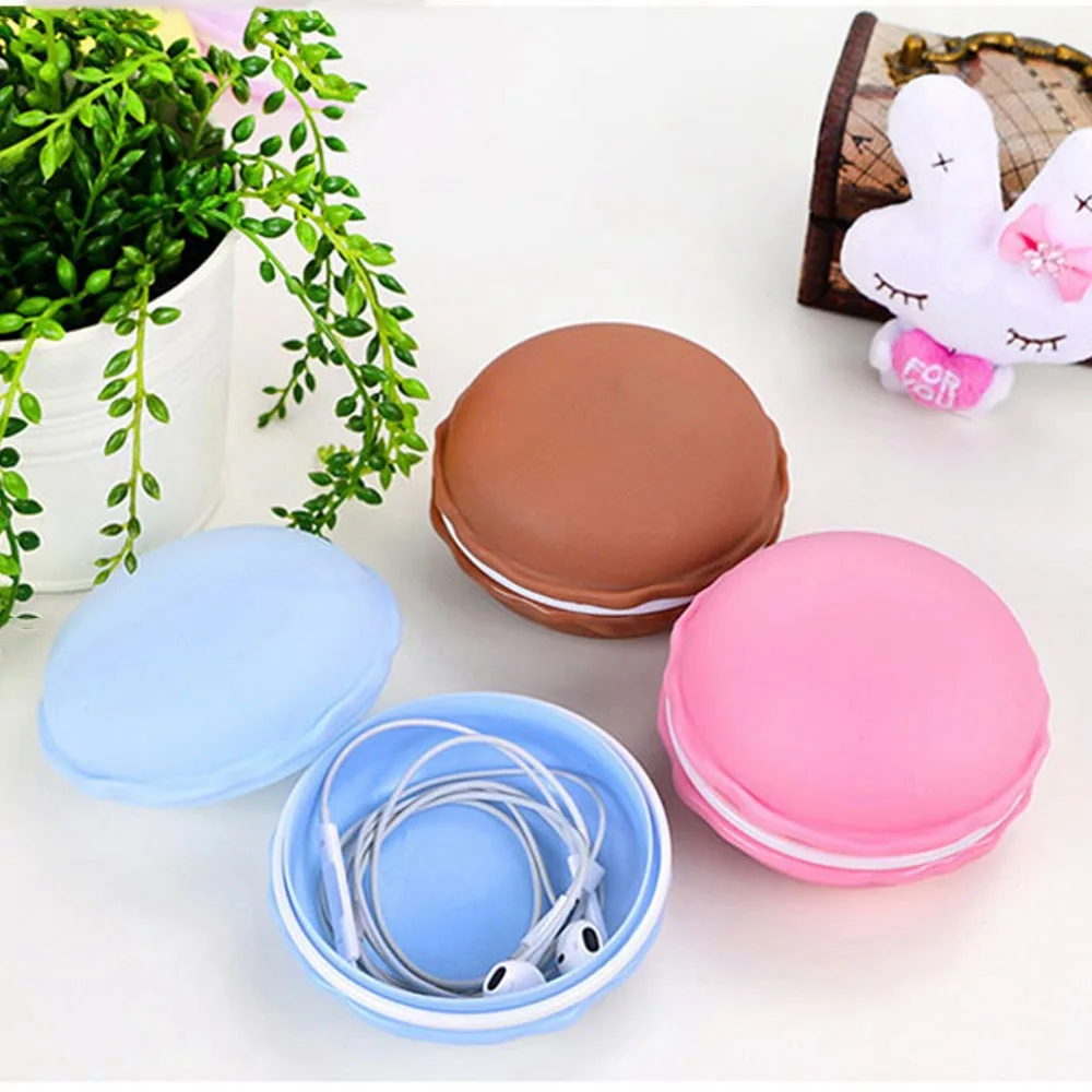 KISSCASE милый чехол для наушников Macaron проводных Мягкий коробка хранения auriculares