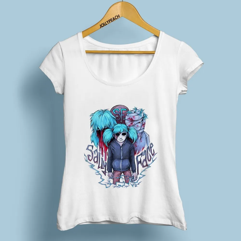 Женская футболка с коротким рукавом sallyface chibi белая Повседневная забавным аниме