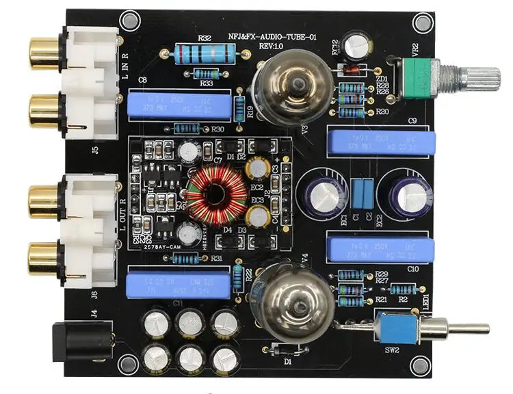 FX Audio EU DC12V 1A Mini 6J1 клапан вакуумная трубка Предварительный усилитель стерео аудио